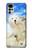 W3794 Ours polaire arctique amoureux de la peinture de phoque Etui Coque Housse et Flip Housse Cuir pour Motorola Moto G22