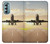 W3837 Avion Décollage Sunrise Etui Coque Housse et Flip Housse Cuir pour Motorola Moto G Stylus 5G (2022)