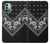 W3363 Motif Bandana Noir Etui Coque Housse et Flip Housse Cuir pour Nokia G11, G21