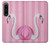 W3805 Flamant Rose Pastel Etui Coque Housse et Flip Housse Cuir pour Sony Xperia 1 IV