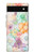 W3705 Fleur florale pastel Etui Coque Housse et Flip Housse Cuir pour Google Pixel 6a