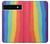 W3799 Arc-en-ciel aquarelle vertical mignon Etui Coque Housse et Flip Housse Cuir pour Google Pixel 6a