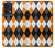 W3421 Noir Orange Blanc Argyle Plaid Etui Coque Housse et Flip Housse Cuir pour OnePlus Nord CE 2 Lite 5G