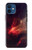 W3897 Espace nébuleuse rouge Etui Coque Housse et Flip Housse Cuir pour iPhone 12 mini