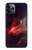W3897 Espace nébuleuse rouge Etui Coque Housse et Flip Housse Cuir pour iPhone 11 Pro