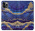 W3906 Marbre violet bleu marine Etui Coque Housse et Flip Housse Cuir pour iPhone 11 Pro
