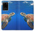 W3898 Tortue de mer Etui Coque Housse et Flip Housse Cuir pour Samsung Galaxy S20 Plus, Galaxy S20+