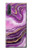 W3896 Stries d'or en marbre violet Etui Coque Housse et Flip Housse Cuir pour Samsung Galaxy Note 10