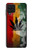 W3890 Drapeau Rasta Reggae Fumée Etui Coque Housse et Flip Housse Cuir pour Samsung Galaxy A22 4G