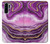 W3896 Stries d'or en marbre violet Etui Coque Housse et Flip Housse Cuir pour Huawei P30 Pro