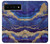 W3906 Marbre violet bleu marine Etui Coque Housse et Flip Housse Cuir pour Google Pixel 6 Pro
