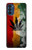 W3890 Drapeau Rasta Reggae Fumée Etui Coque Housse et Flip Housse Cuir pour Motorola Moto G41