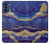 W3906 Marbre violet bleu marine Etui Coque Housse et Flip Housse Cuir pour Motorola Moto G41