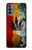 W3890 Drapeau Rasta Reggae Fumée Etui Coque Housse et Flip Housse Cuir pour Motorola Moto G31