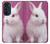 W3870 Mignon bébé lapin Etui Coque Housse et Flip Housse Cuir pour Motorola Edge 30 Pro