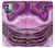 W3896 Stries d'or en marbre violet Etui Coque Housse et Flip Housse Cuir pour Nokia G11, G21