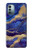 W3906 Marbre violet bleu marine Etui Coque Housse et Flip Housse Cuir pour Nokia G11, G21