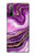 W3896 Stries d'or en marbre violet Etui Coque Housse et Flip Housse Cuir pour Sony Xperia 10 II
