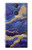 W3906 Marbre violet bleu marine Etui Coque Housse et Flip Housse Cuir pour Sony Xperia XA2