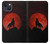 W2955 Loup Hurlant Rouge Lune Etui Coque Housse et Flip Housse Cuir pour iPhone 14