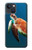 W3899 Tortue de mer Etui Coque Housse et Flip Housse Cuir pour iPhone 14