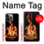 W3379 Cadre d'incendie Etui Coque Housse et Flip Housse Cuir pour iPhone 14 Pro