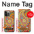 W3402 Floral Paisley Seamless Etui Coque Housse et Flip Housse Cuir pour iPhone 14 Pro