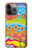 W3407 hippie Art Etui Coque Housse et Flip Housse Cuir pour iPhone 14 Pro