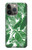 W3457 Papier Palm Monstera Etui Coque Housse et Flip Housse Cuir pour iPhone 14 Pro