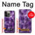 W3713 Graphique violet améthyste à quartz imprimé Etui Coque Housse et Flip Housse Cuir pour iPhone 14 Pro