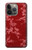 W3817 Motif de fleurs de cerisier floral rouge Etui Coque Housse et Flip Housse Cuir pour iPhone 14 Pro