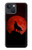 W2955 Loup Hurlant Rouge Lune Etui Coque Housse et Flip Housse Cuir pour iPhone 14 Plus