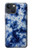 W3439 Tissu Indigo Tie Dye Etui Coque Housse et Flip Housse Cuir pour iPhone 14 Plus