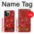 W3354 Rouge classique Bandana Etui Coque Housse et Flip Housse Cuir pour iPhone 14 Pro Max