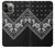 W3363 Motif Bandana Noir Etui Coque Housse et Flip Housse Cuir pour iPhone 14 Pro Max