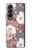 W3716 Motif floral rose Etui Coque Housse et Flip Housse pour Samsung Galaxy Z Fold 4