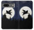 W3289 Cochon Volant Pleine Lune Nuit Etui Coque Housse et Flip Housse Cuir pour Google Pixel 7