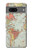 W3418 Carte du monde millésimé Etui Coque Housse et Flip Housse Cuir pour Google Pixel 7