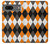 W3421 Noir Orange Blanc Argyle Plaid Etui Coque Housse et Flip Housse Cuir pour Google Pixel 7