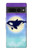 W3807 Killer Whale Orca Lune Pastel Fantaisie Etui Coque Housse et Flip Housse Cuir pour Google Pixel 7 Pro