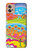 W3407 hippie Art Etui Coque Housse et Flip Housse Cuir pour Motorola Moto G32