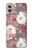 W3716 Motif floral rose Etui Coque Housse et Flip Housse Cuir pour Motorola Moto G32