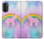 W3070 Arc en ciel pastel ciel Licorne Etui Coque Housse et Flip Housse Cuir pour Motorola Moto G52, G82 5G