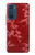 W3817 Motif de fleurs de cerisier floral rouge Etui Coque Housse et Flip Housse Cuir pour Motorola Edge 30