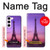 W3447 Paris Eiffel Le coucher du soleil Etui Coque Housse et Flip Housse Cuir pour Samsung Galaxy S23