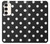 W2299 Noir Pois Etui Coque Housse et Flip Housse Cuir pour Samsung Galaxy S23 Plus