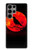 W3328 Corbeau Rouge Lune Etui Coque Housse et Flip Housse Cuir pour Samsung Galaxy S23 Ultra