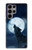 W3693 Pleine lune du loup blanc sinistre Etui Coque Housse et Flip Housse Cuir pour Samsung Galaxy S23 Ultra