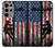 W3803 Électricien monteur de lignes drapeau américain Etui Coque Housse et Flip Housse Cuir pour Samsung Galaxy S23 Ultra