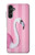 W3805 Flamant Rose Pastel Etui Coque Housse et Flip Housse Cuir pour Samsung Galaxy A14 5G